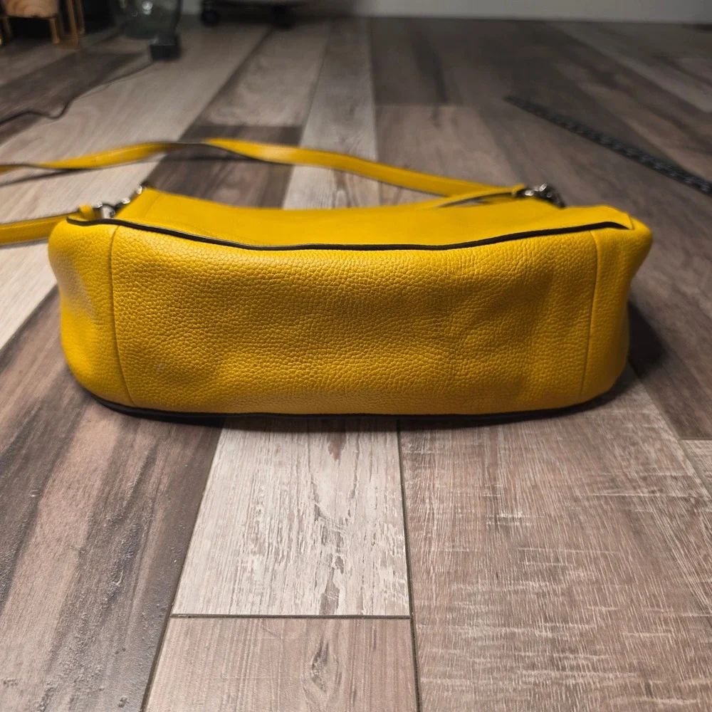 Coach Elle Hobo Bag Yellow Pebbled Leather Shoulder Crossbody F31399